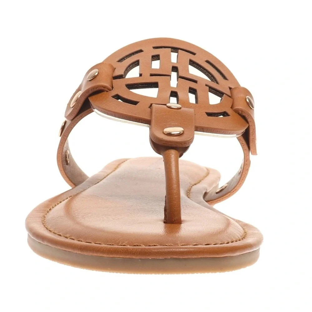 Pierre Dumas Limit-20 Cognac Boho Thong Sandals Size 7.5 Boho NEW - Picture 3 of 8